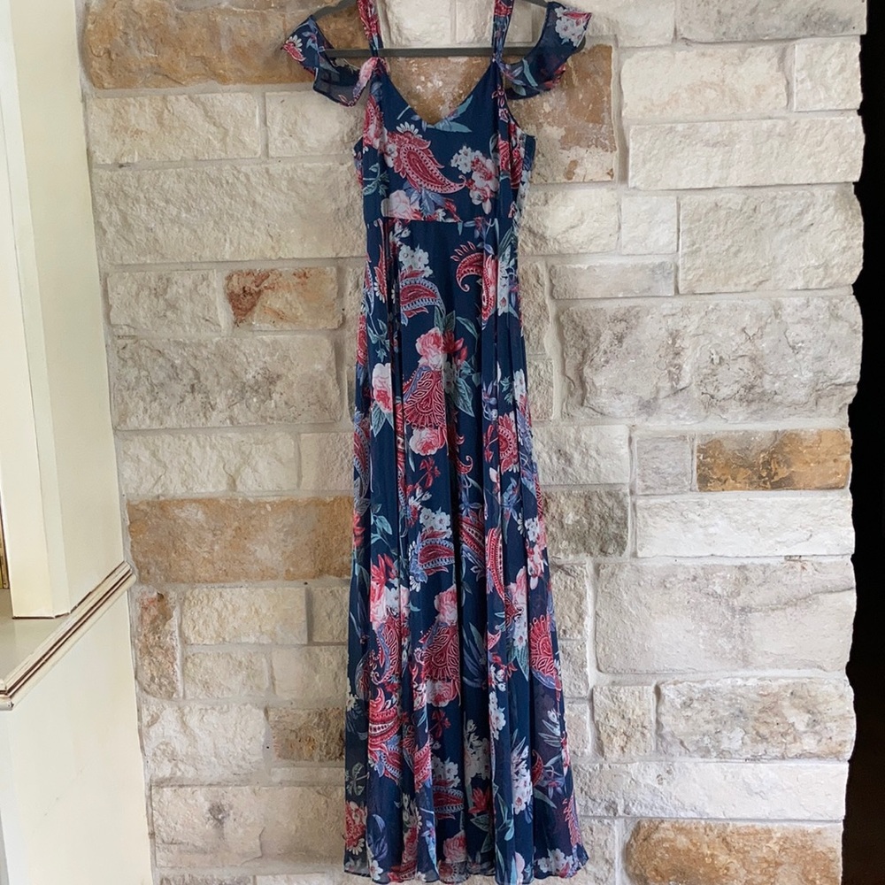 Navy Floral Maxi Dress